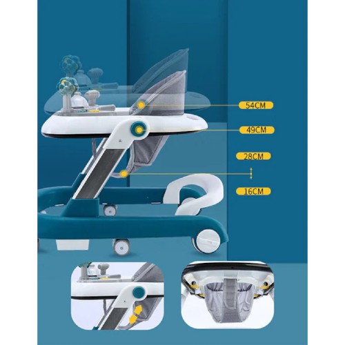 Premergator educational 3 in 1 pentru copii, functie de masuta, premergator si Antemergator Alb/Gri